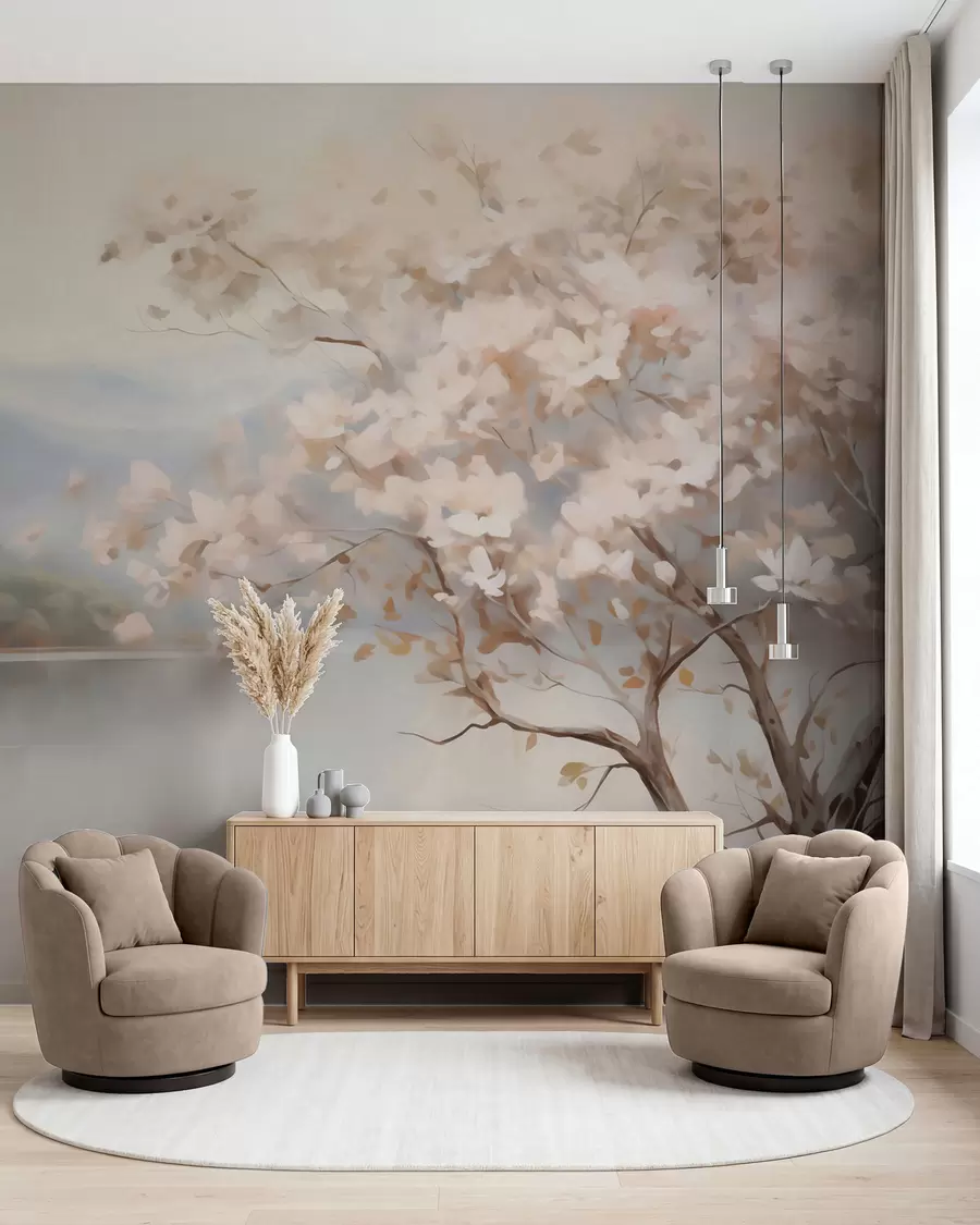 wall murals Пејзаж са дрветом, имитација слике w05950