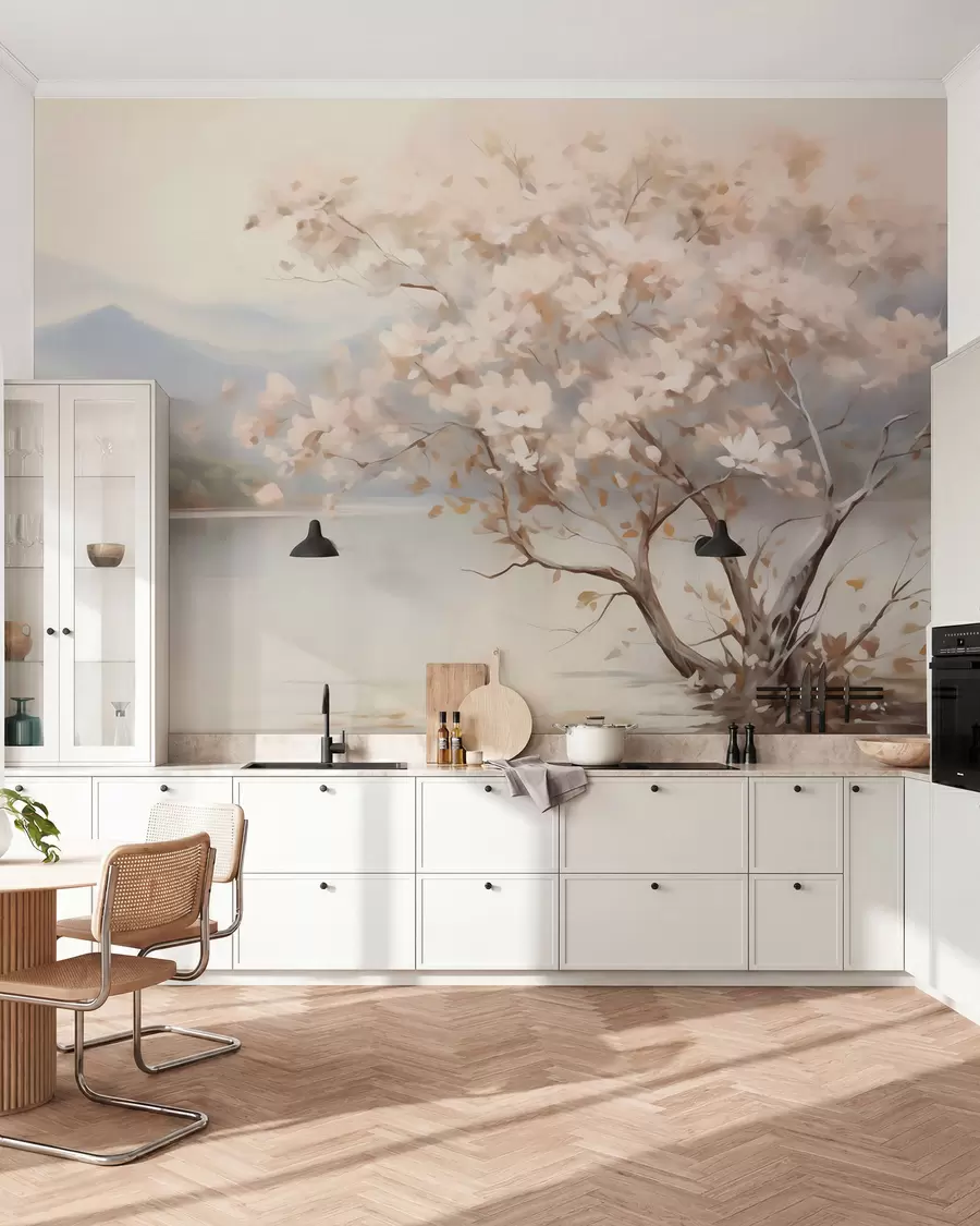 wall murals Пејзаж са дрветом, имитација слике w05950