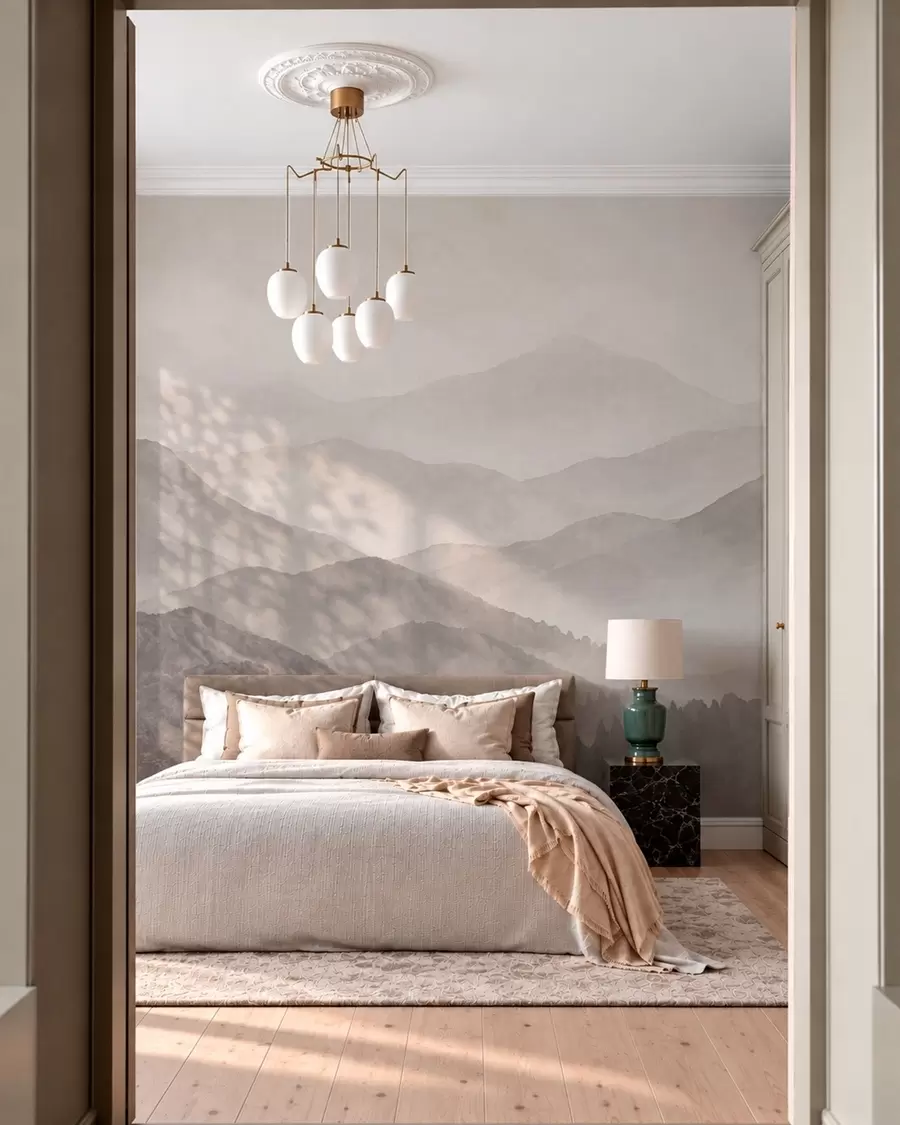 wall murals Магловите планине у меким неутралним тоновима w05925v1