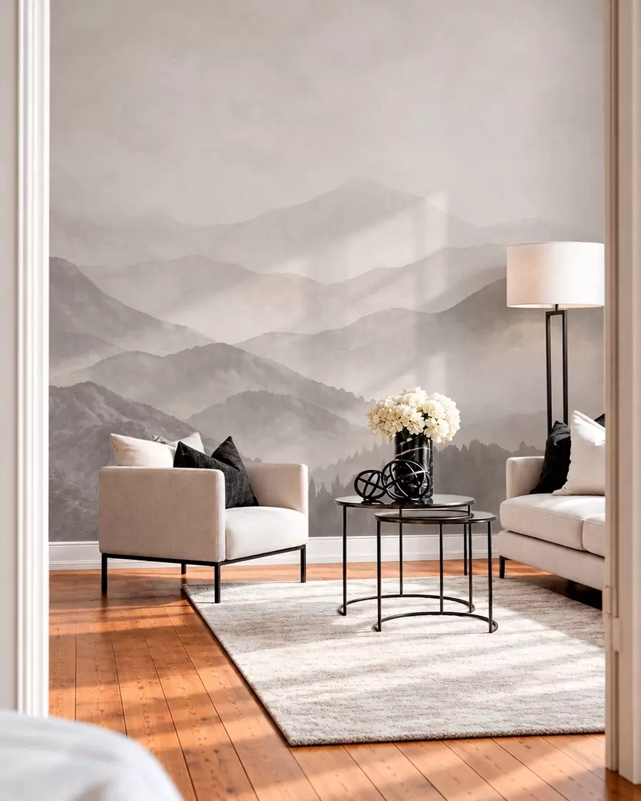 wall murals Магловите планине у меким неутралним тоновима w05925v1
