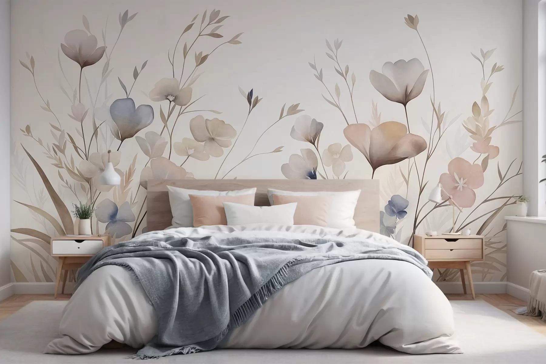 wall murals Pastelno poljsko cveće w10065