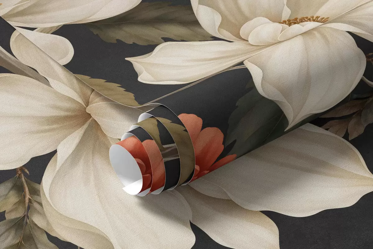 wall murals Цветне гране и егзотичне птице на тамној позадини w05955v1