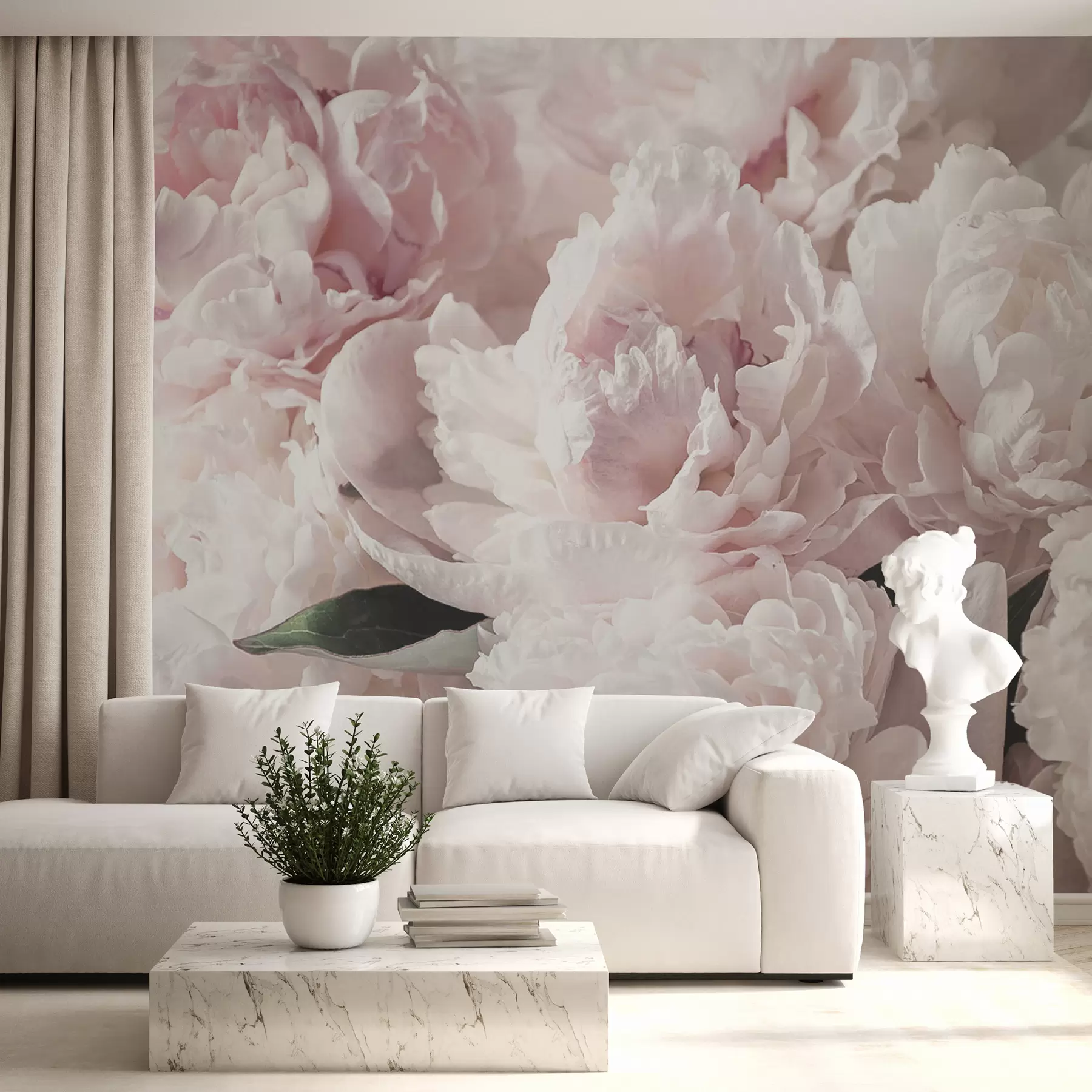 wall murals Бледо ружичасти пеониес u59600
