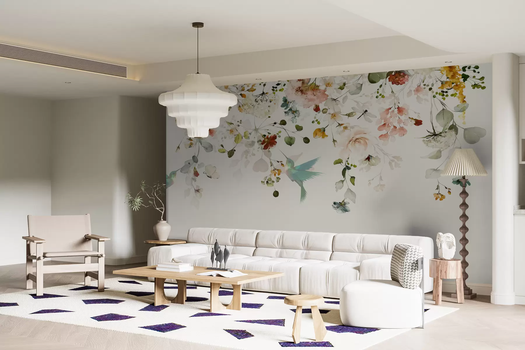 wall murals Цвеће и хуммингбирдс u59610