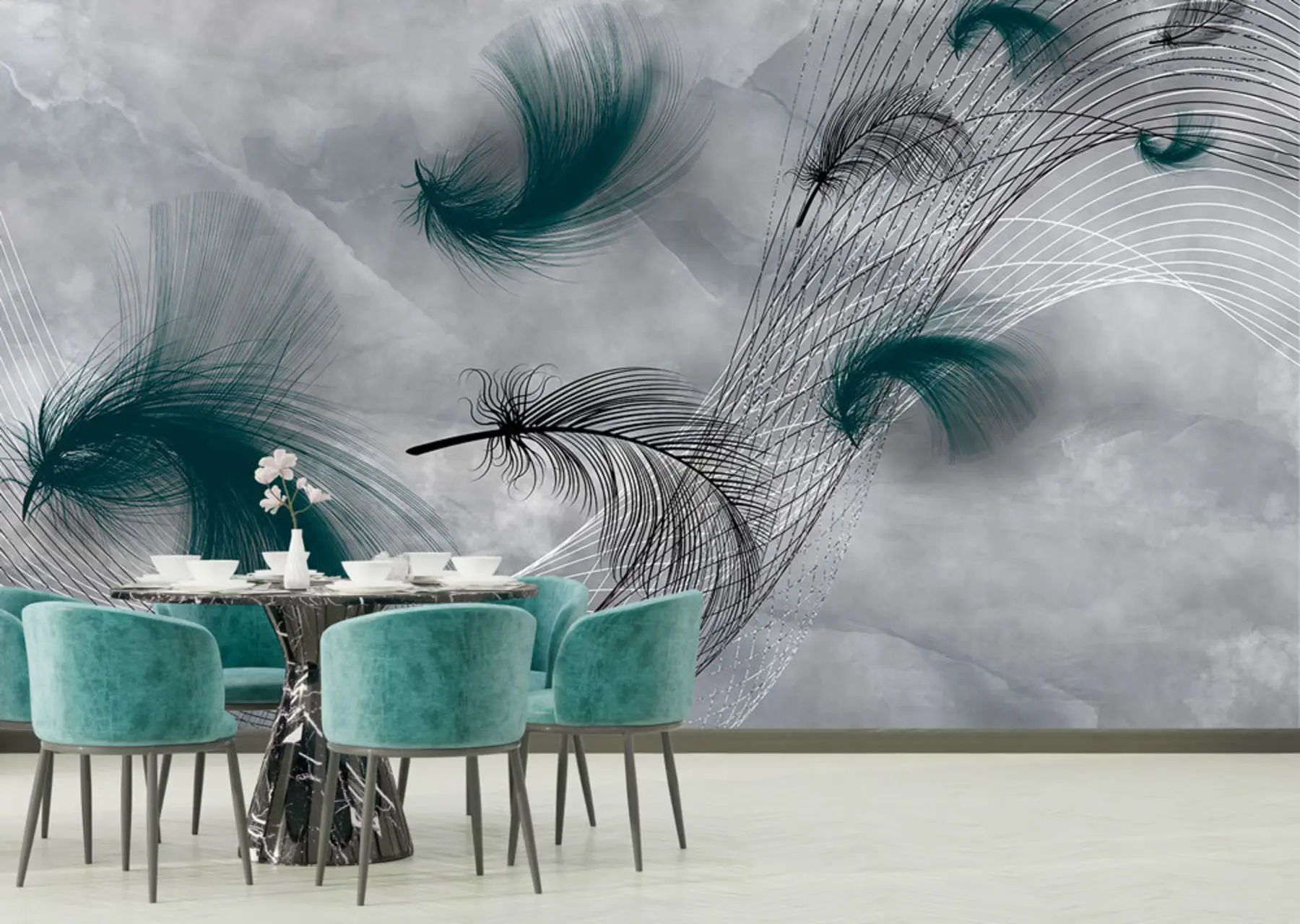 wall murals Перје на ветру u80391