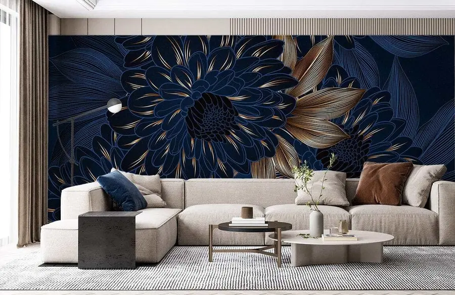wall murals Цвеће и оставља цхризантемум u72140