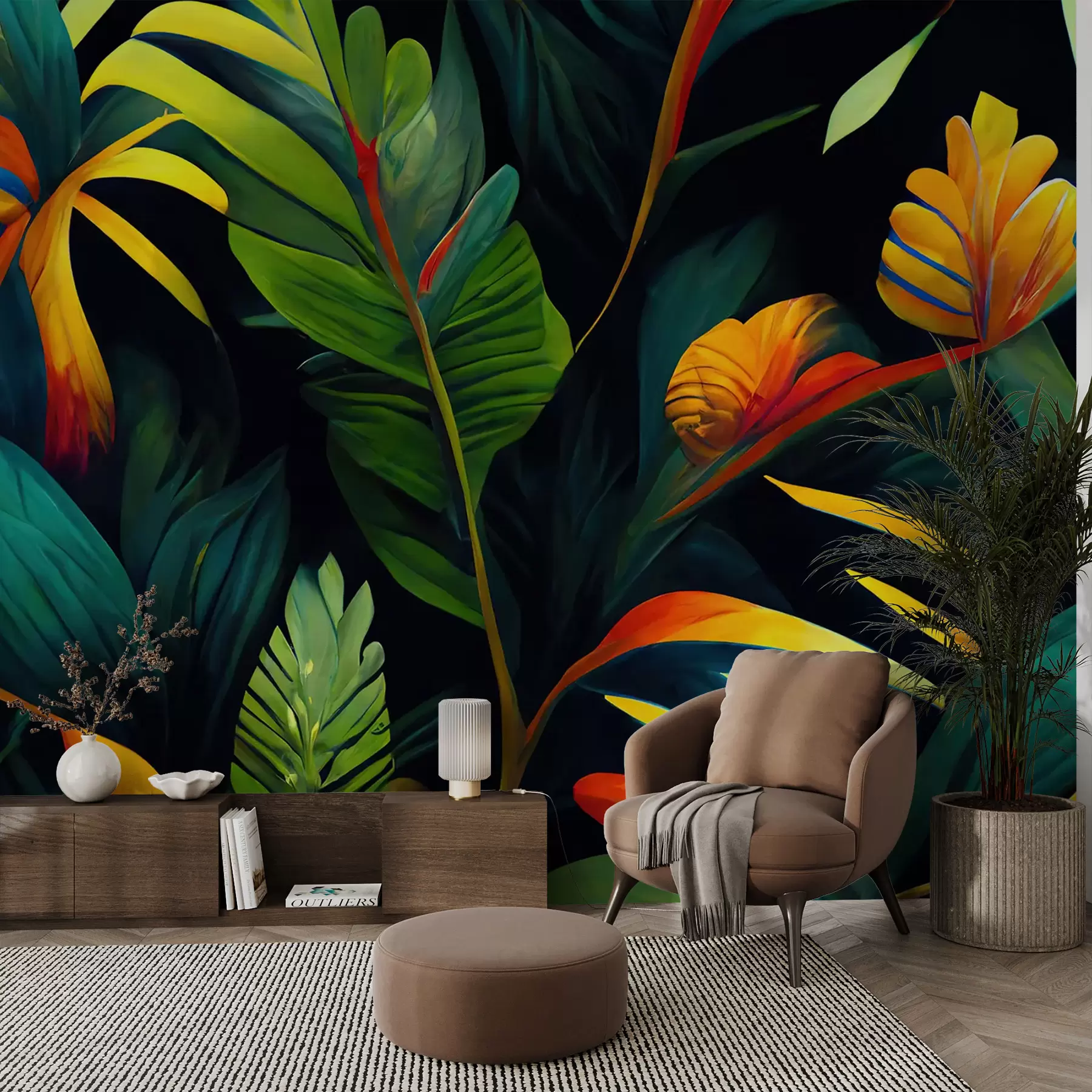wall murals Светла тропска џунгла u72390