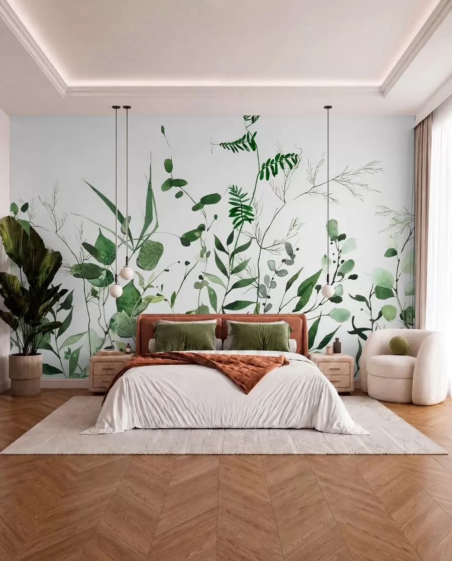 wall murals Зелене дивље гране u72395