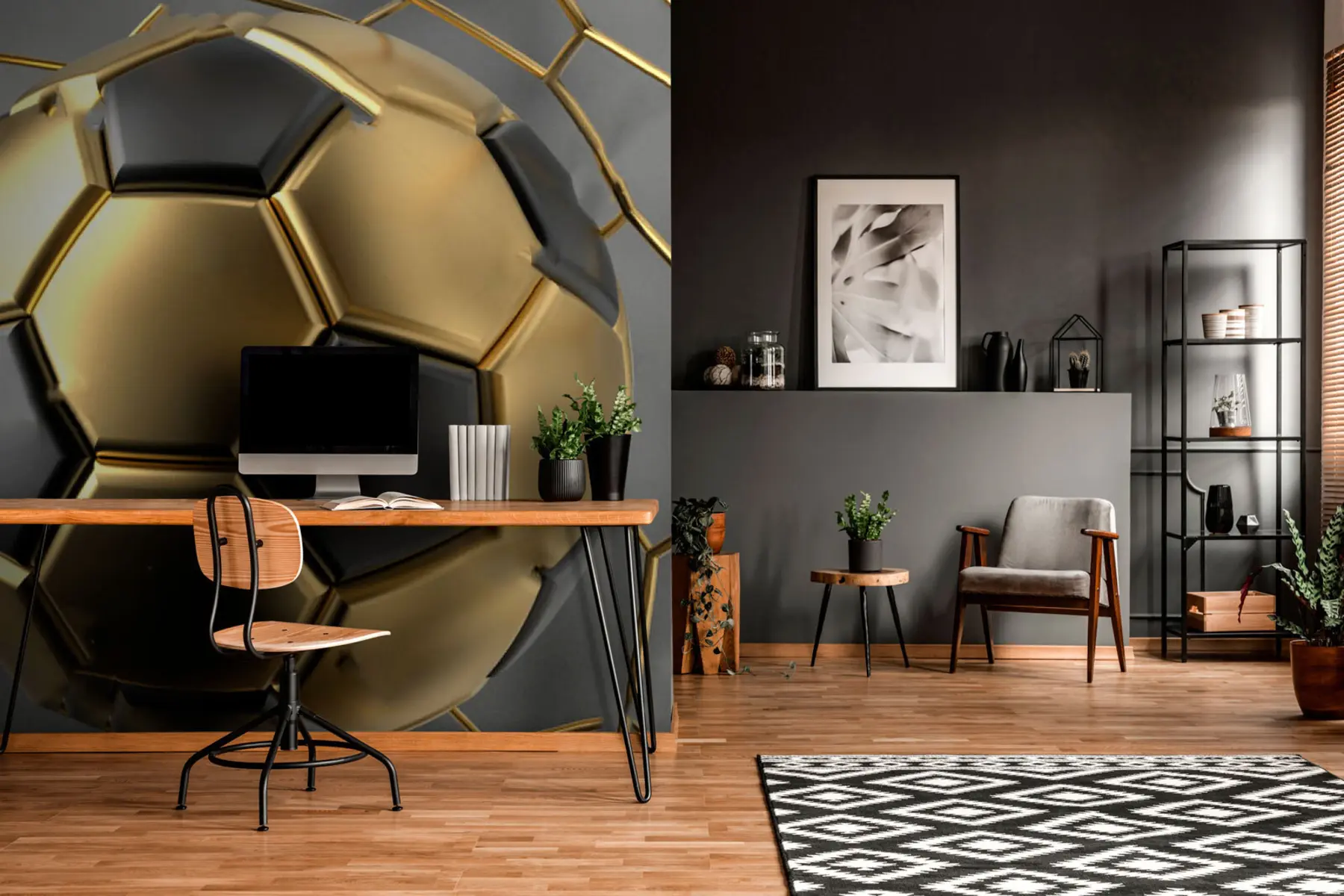 wall murals Фудбалска лопта у голу u73011