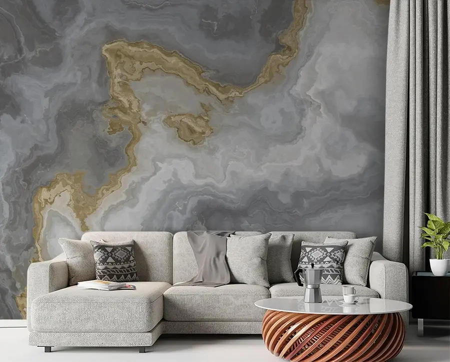 wall murals Сиво-бели мермер u80491