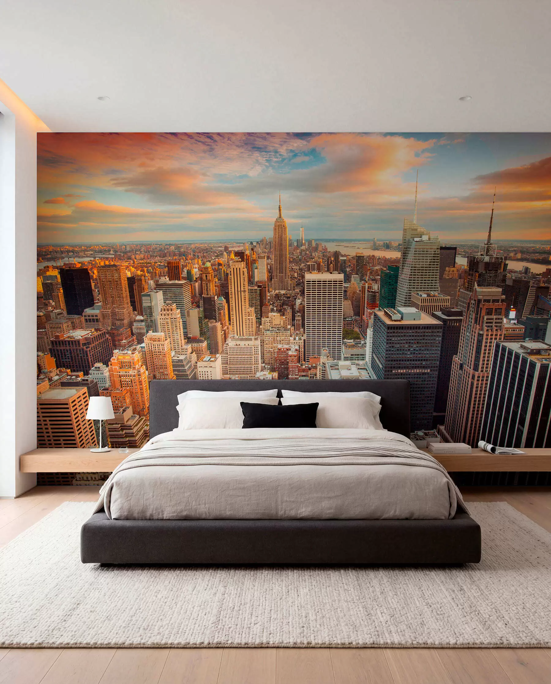 wall murals Поглед из ваздуха на залазак сунца Њујорка u80529