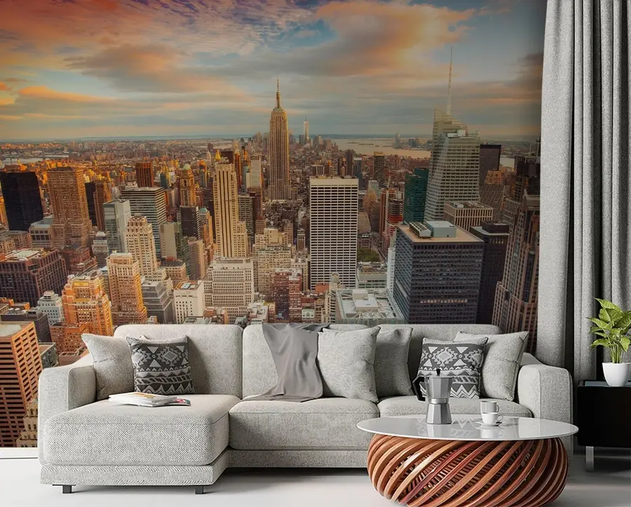 wall murals Поглед из ваздуха на залазак сунца Њујорка u80529