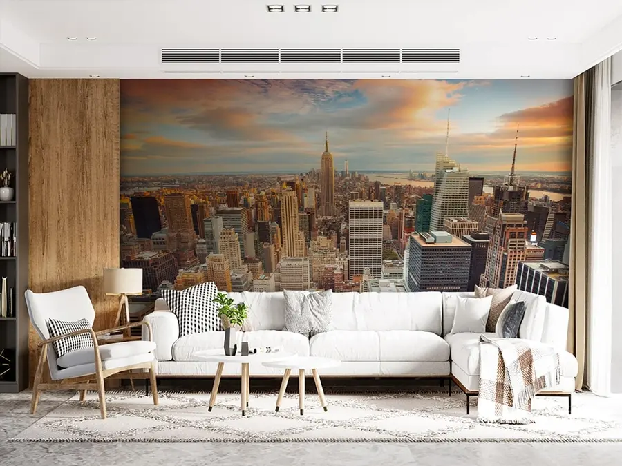 wall murals Поглед из ваздуха на залазак сунца Њујорка u80529