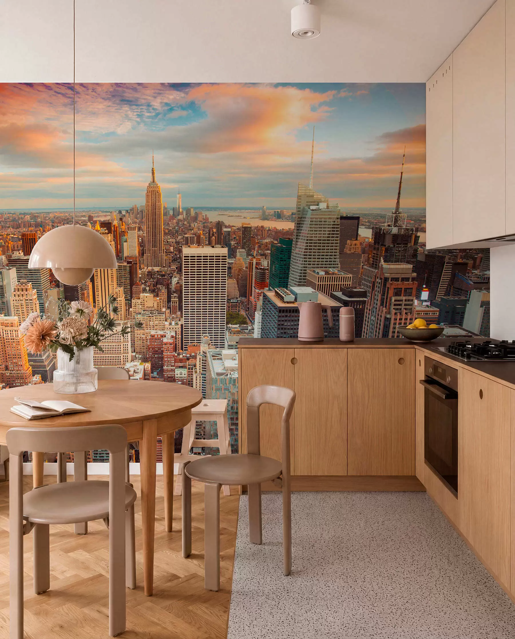 wall murals Поглед из ваздуха на залазак сунца Њујорка u80529