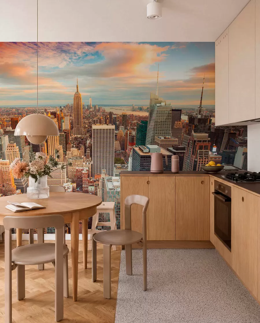 wall murals Поглед из ваздуха на залазак сунца Њујорка u80529