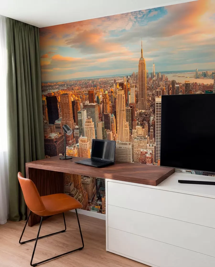 wall murals Поглед из ваздуха на залазак сунца Њујорка u80529