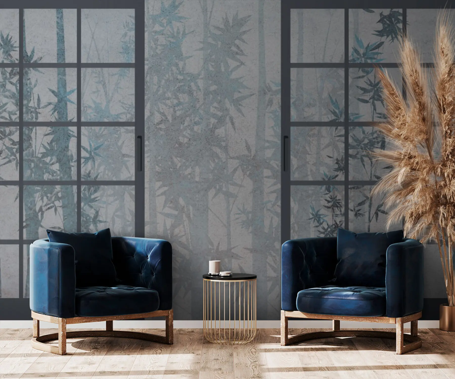 wall murals БАМБОО Јапански традиционални стил врата Јапанди стил u73365