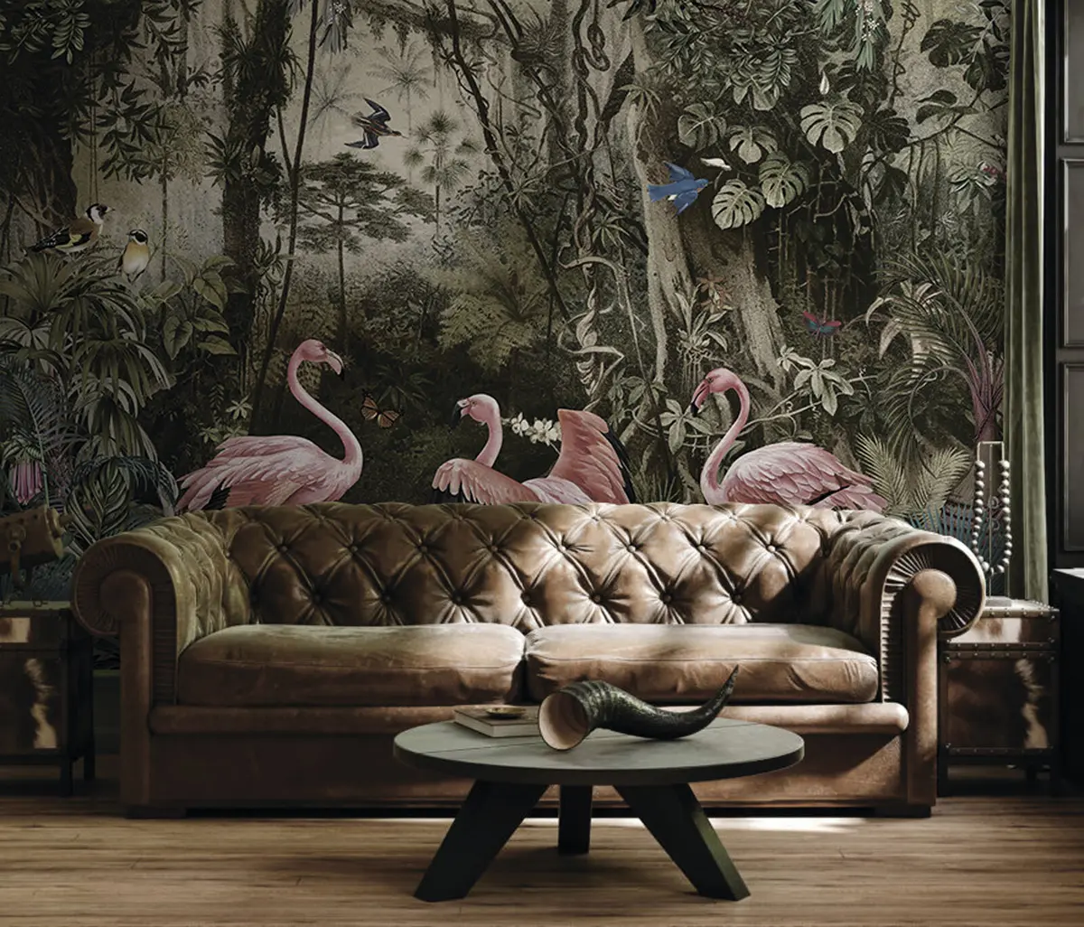 wall murals Тропске птице и фламингоси у џунгли u73568