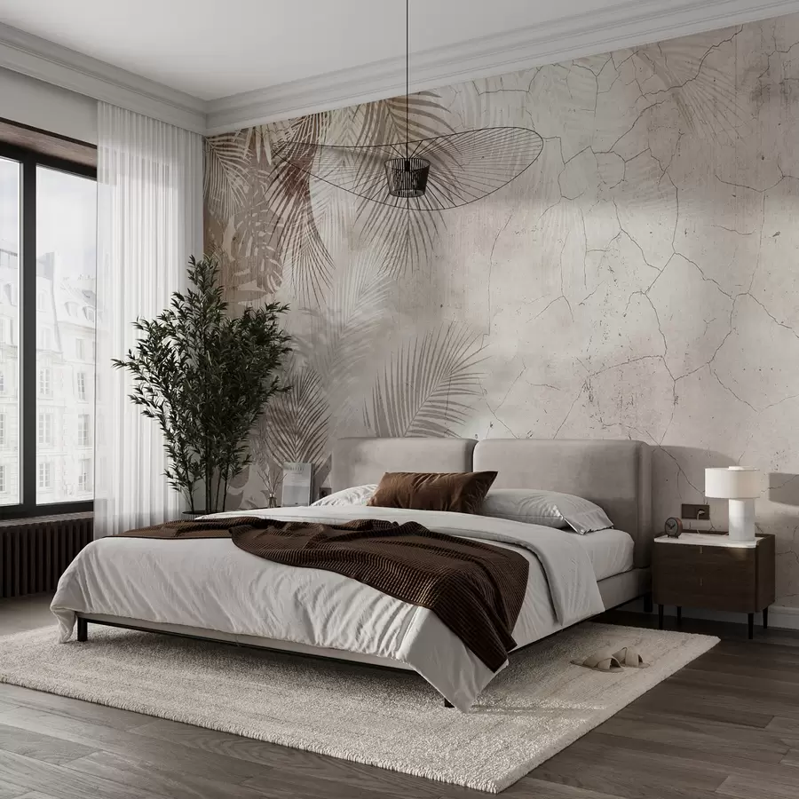 wall murals Гламурозни 3Д лишће у стилу Грунге u73583