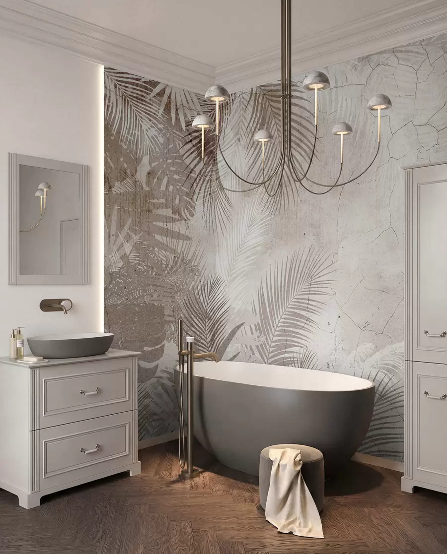 wall murals Гламурозни 3Д лишће у стилу Грунге u73583