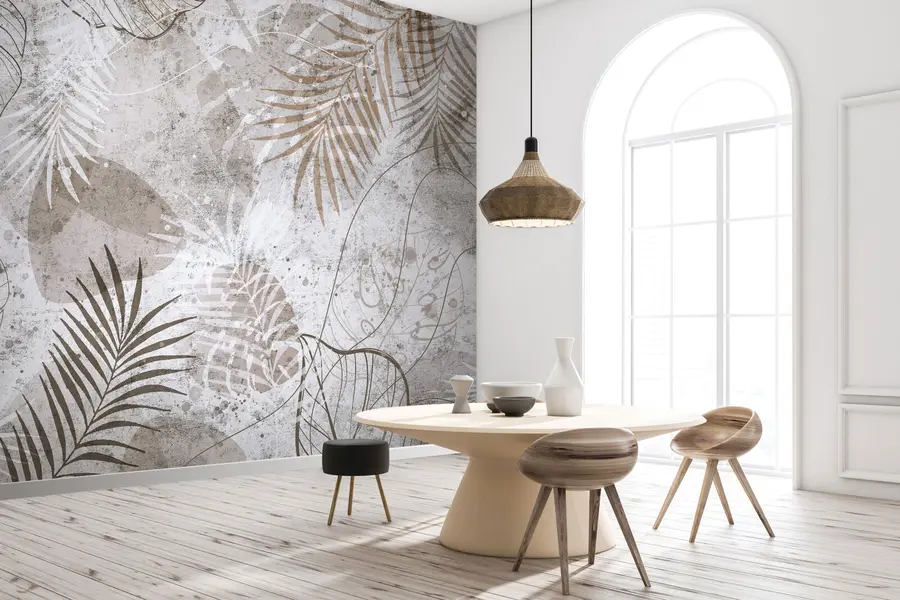 wall murals Гламурозни 3Д лишће у стилу Грунге u73584