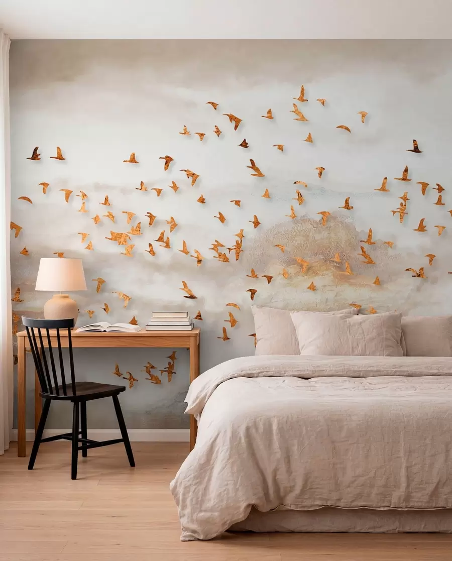 wall murals Јато птица у планинама u93537