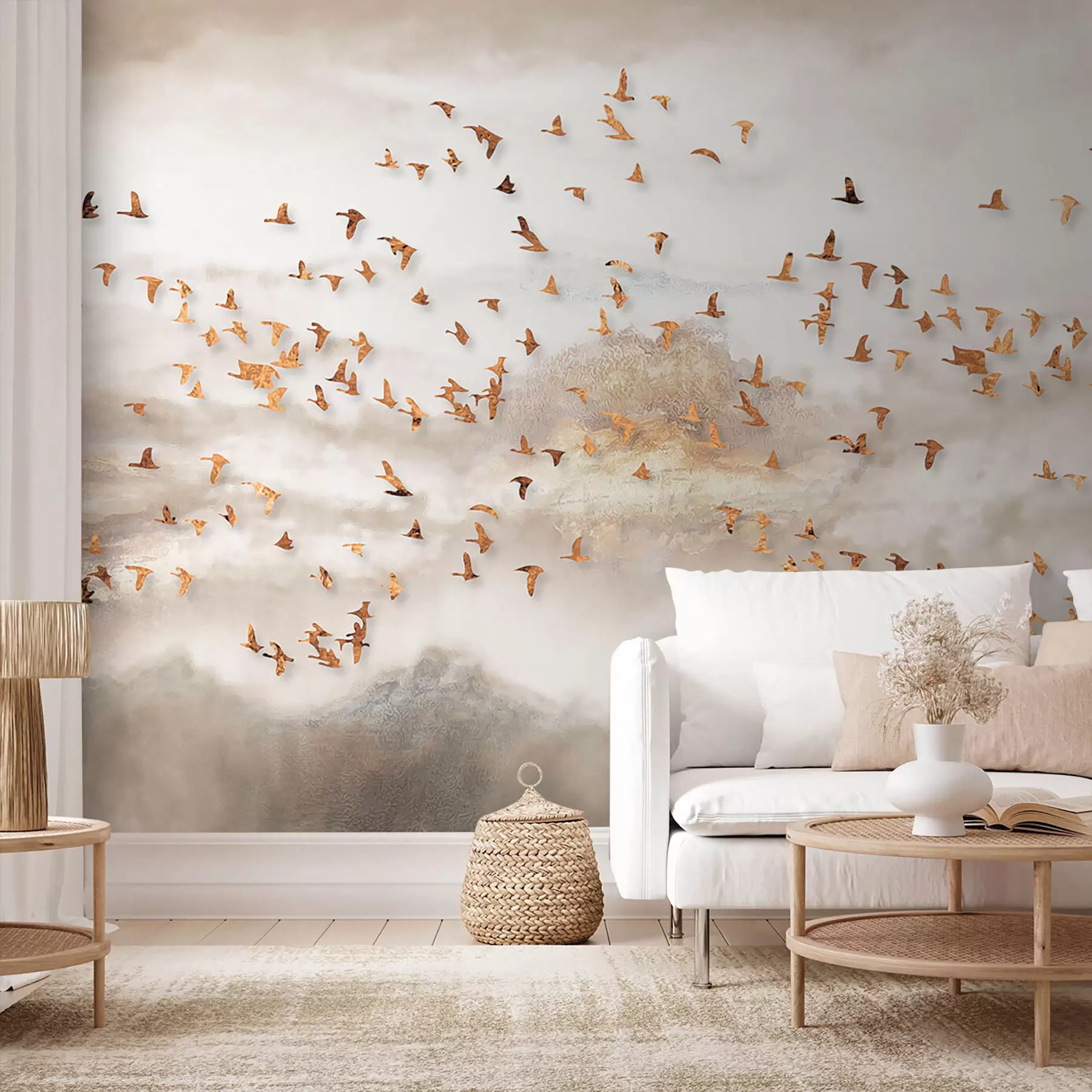 wall murals Јато птица у планинама u93537