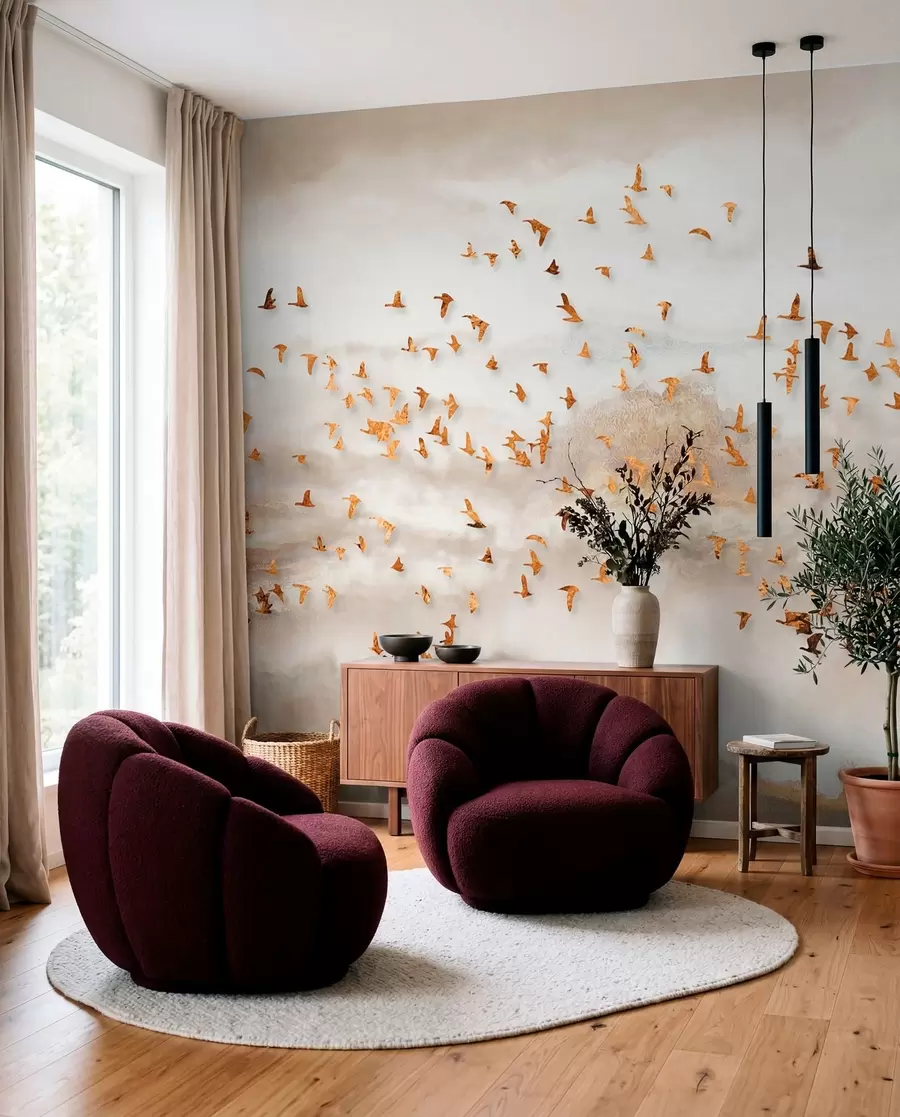 wall murals Јато птица у планинама u93537