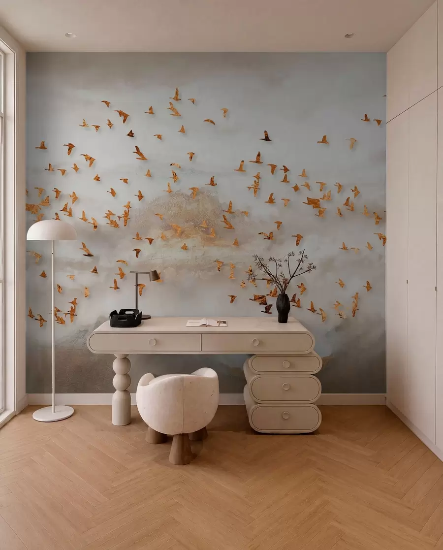 wall murals Јато птица у планинама u93537