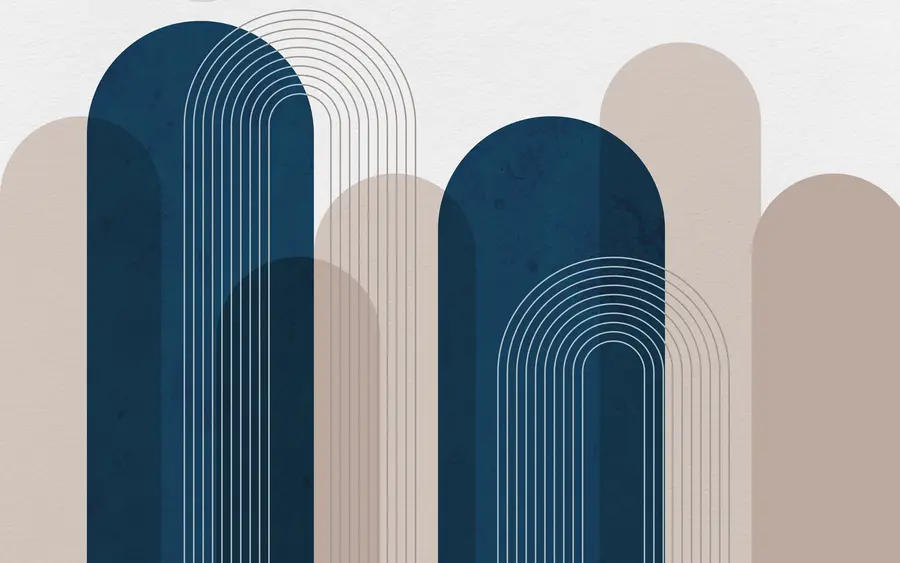 wall murals Апстрактни плави и беж лукови u73098