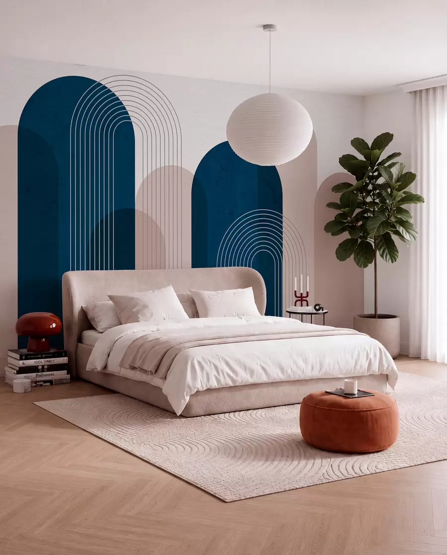 wall murals Апстрактни плави и беж лукови u73098