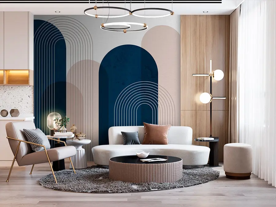 wall murals Апстрактни плави и беж лукови u73098