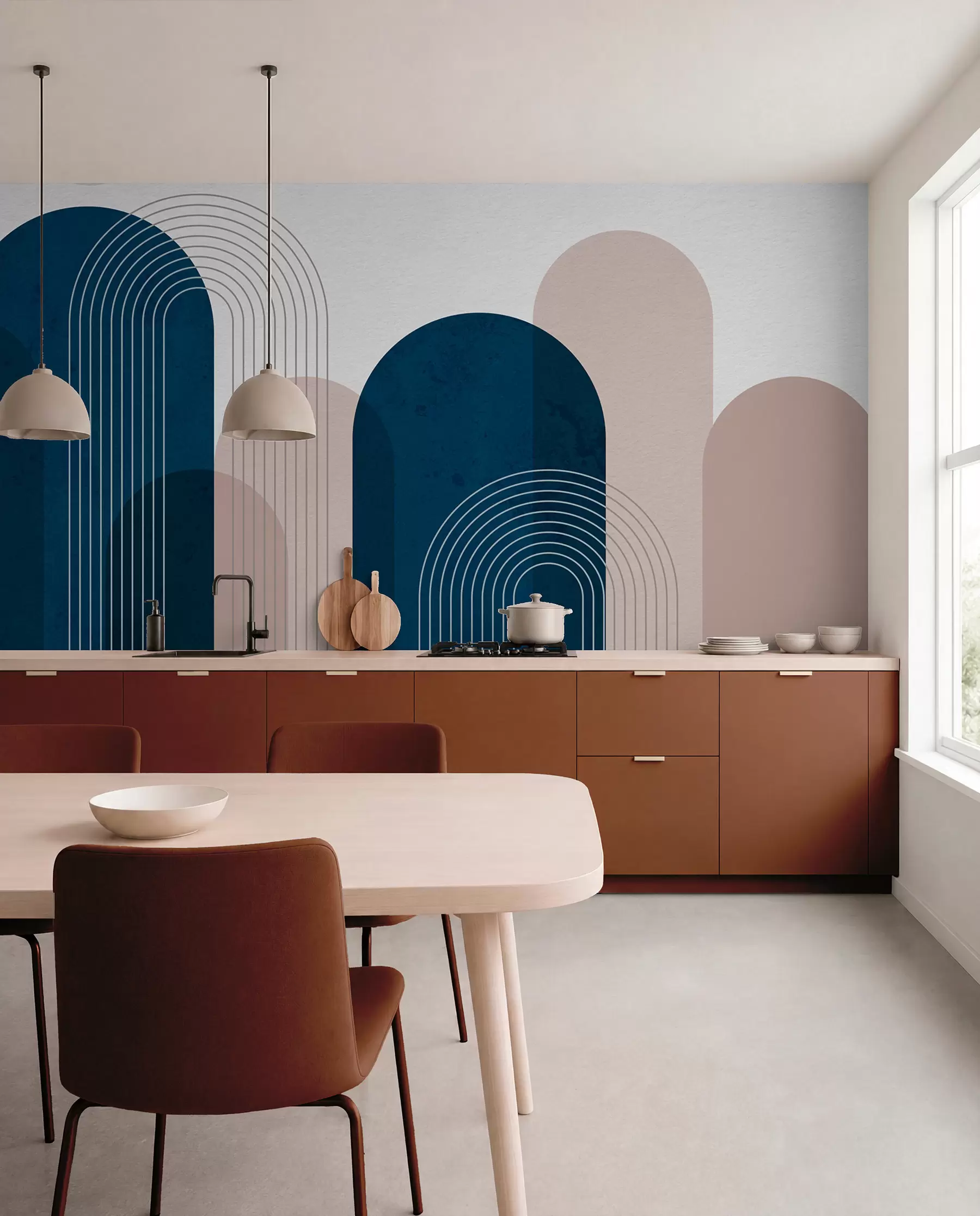 wall murals Апстрактни плави и беж лукови u73098