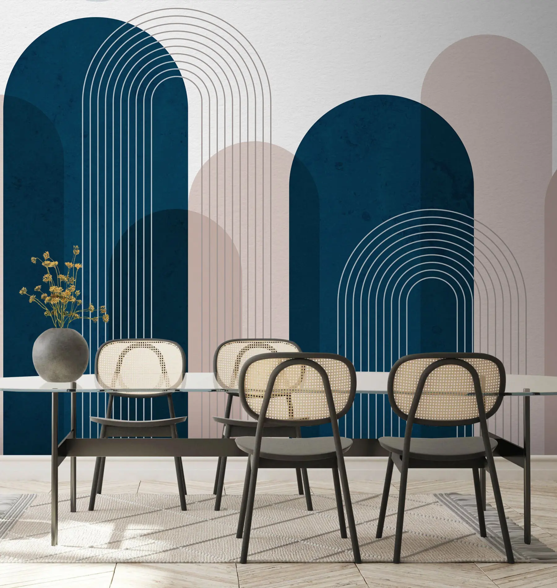 wall murals Апстрактни плави и беж лукови u73098