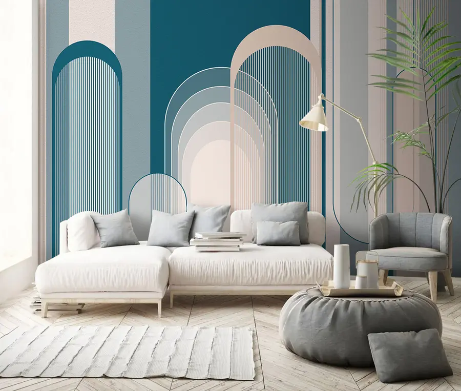 wall murals Апстрактна композиција зидова са минималистичким дизајном u73099