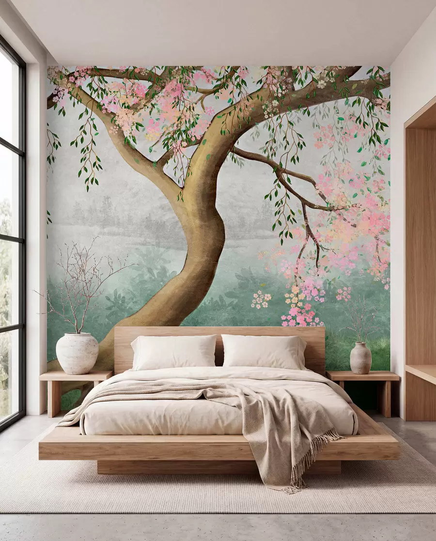 wall murals Дрво цвета на брду u93587