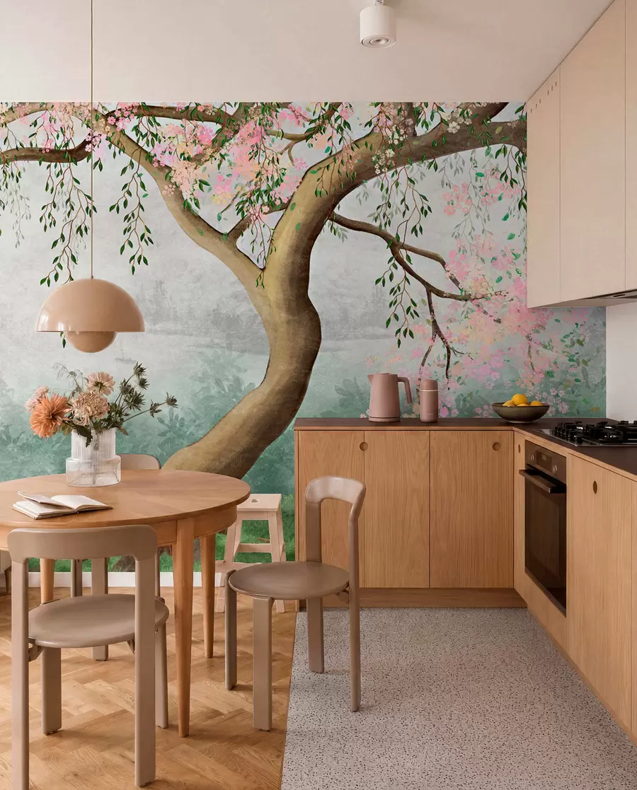 wall murals Дрво цвета на брду u93587