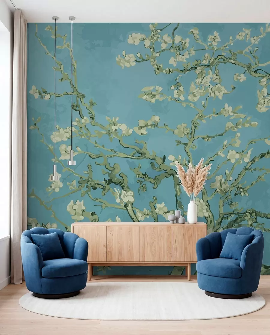 wall murals Амандиер Панорамски у Ван Гогх цвећу u93603