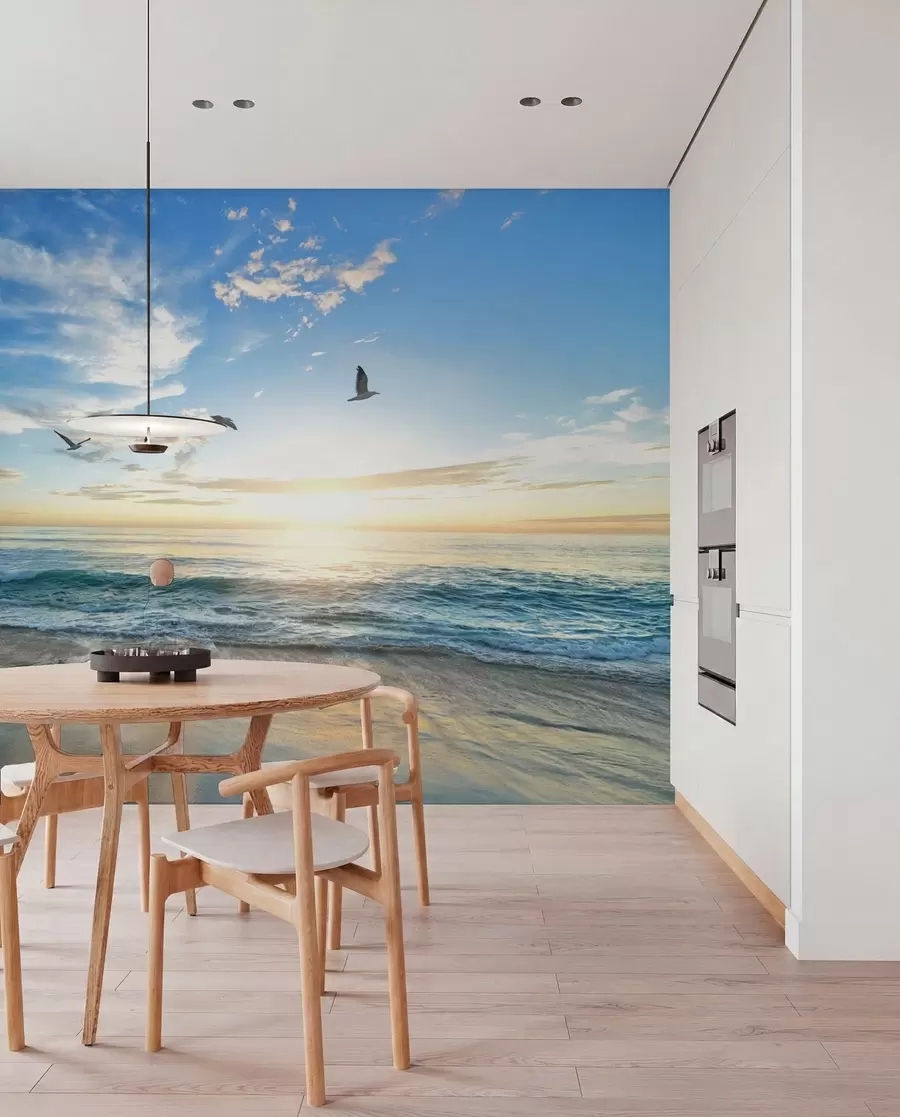 wall murals Галебови и море на изласку сунца u93607