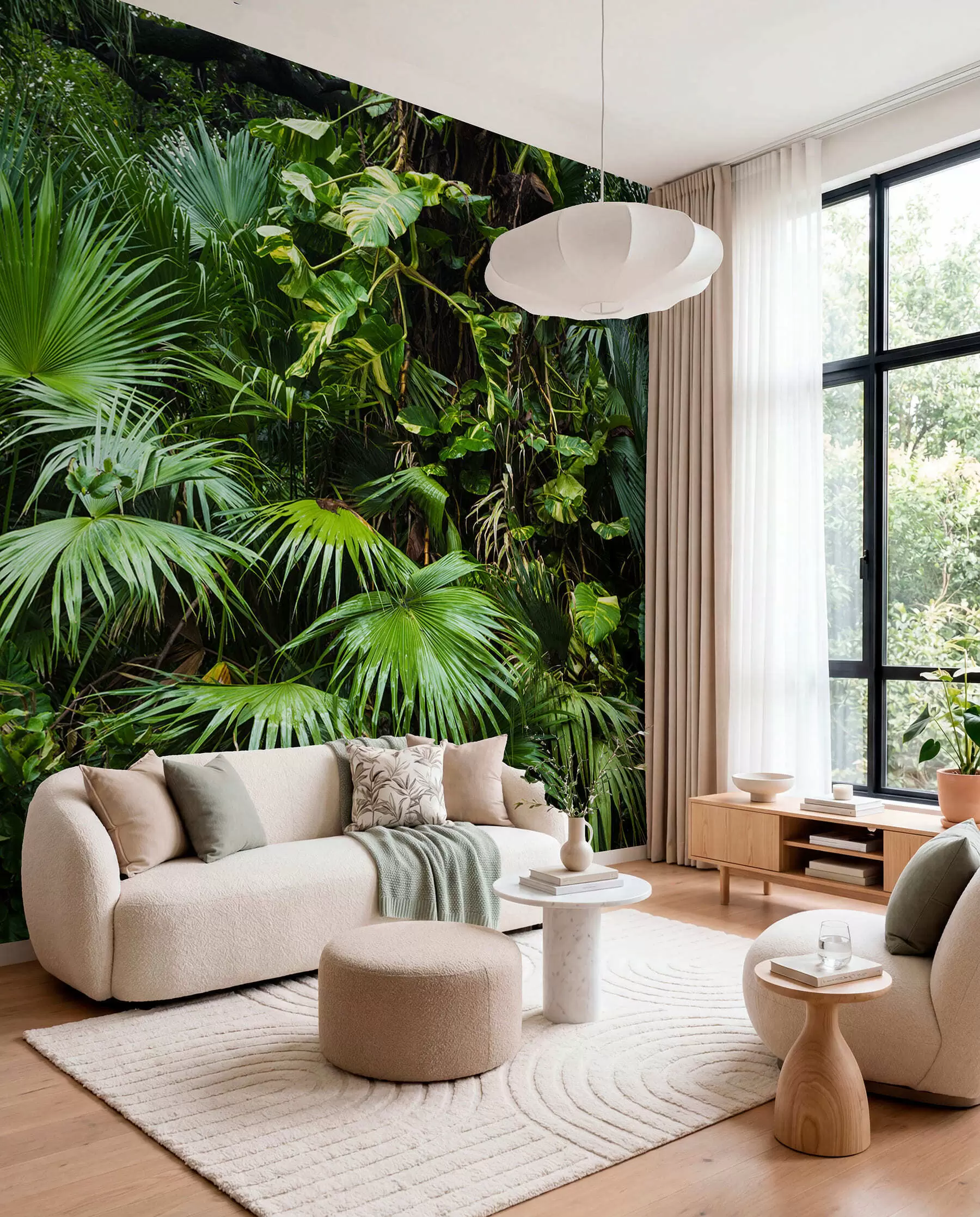 wall murals Влажни листови у џунгли u93616