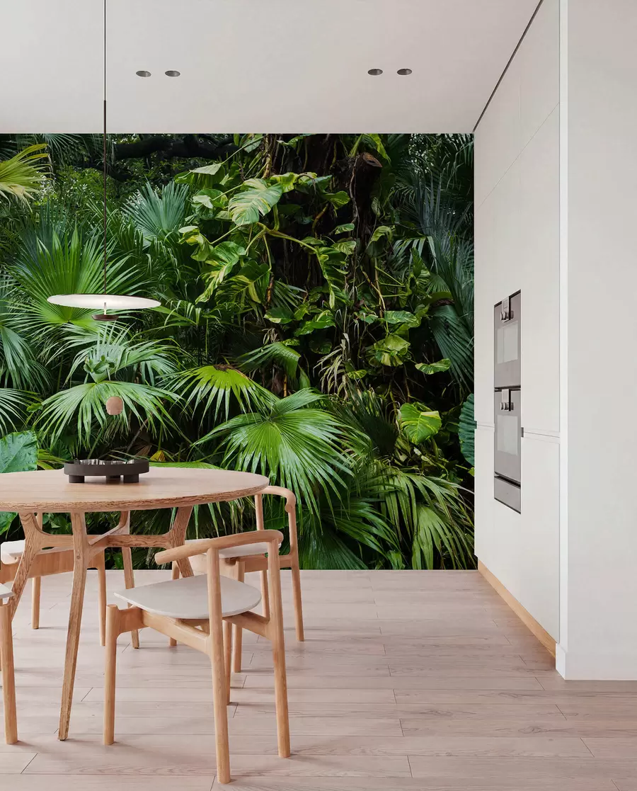 wall murals Влажни листови у џунгли u93616