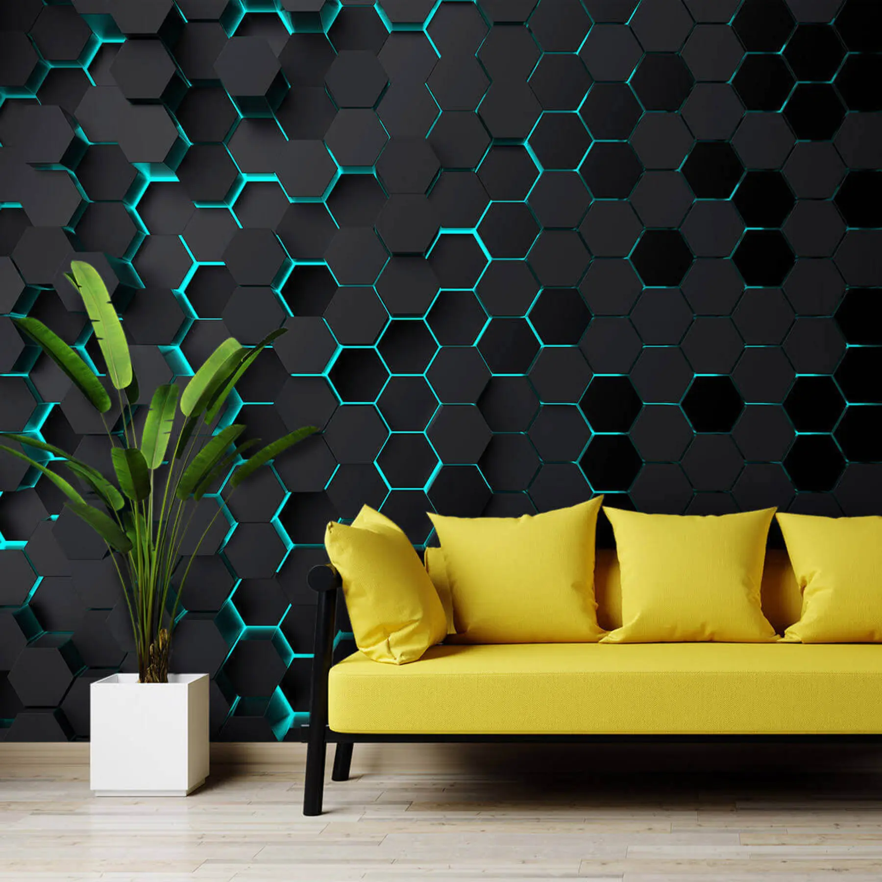wall murals "Црни тиркизни шестоугао" u93618