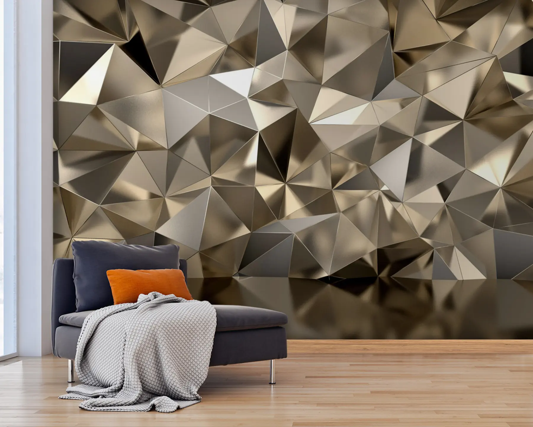 wall murals Браон, троугао и сива u93417