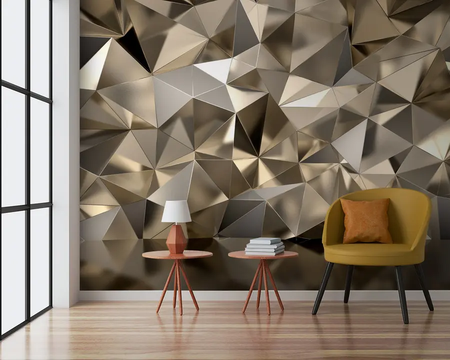 wall murals Браон, троугао и сива u93417