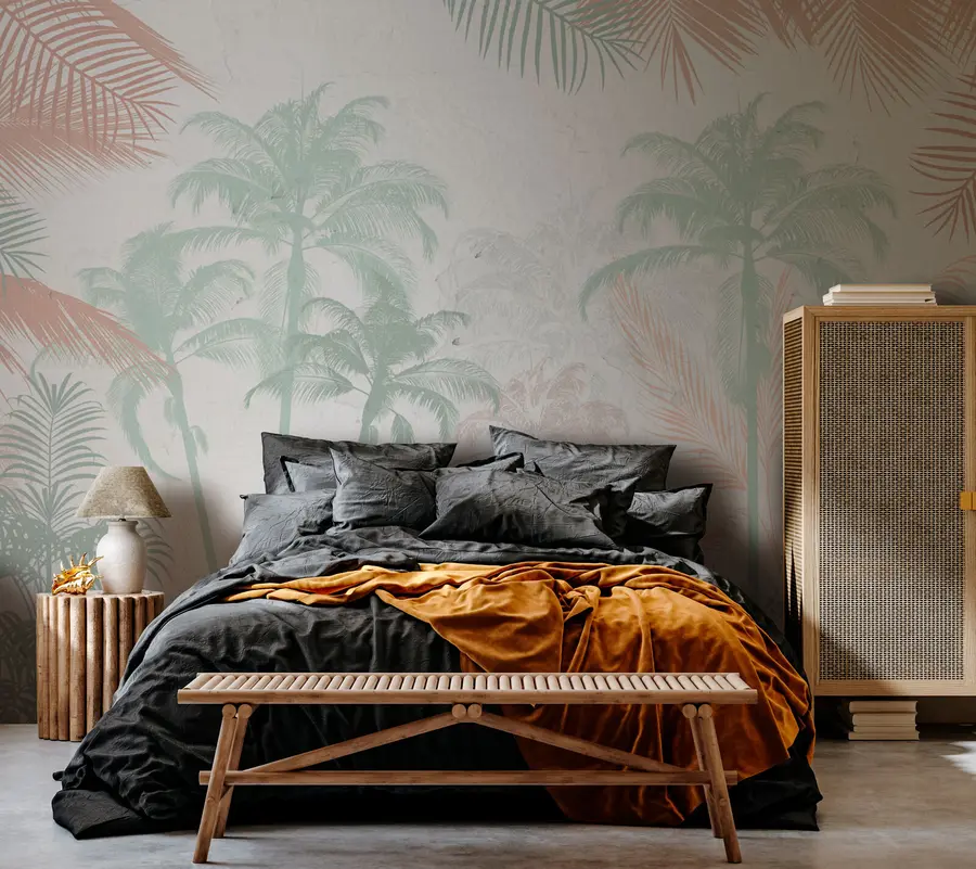 wall murals Светли тропски поглед на палми u73970