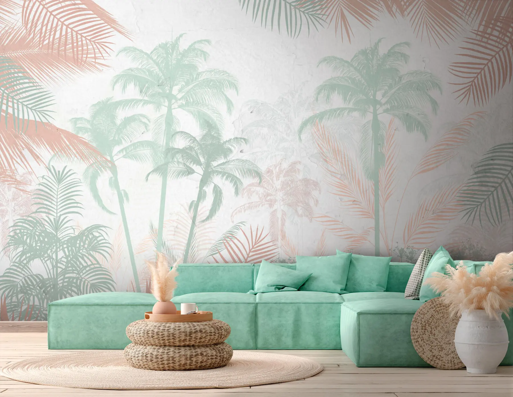 wall murals Светли тропски поглед на палми u73970