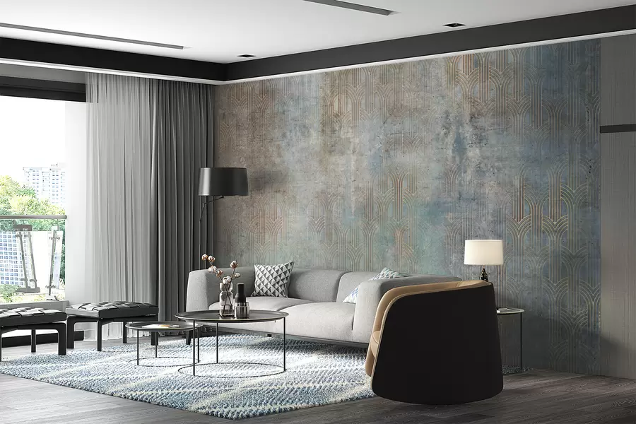 wall murals Лучни узорак на зиду Грунге u73973