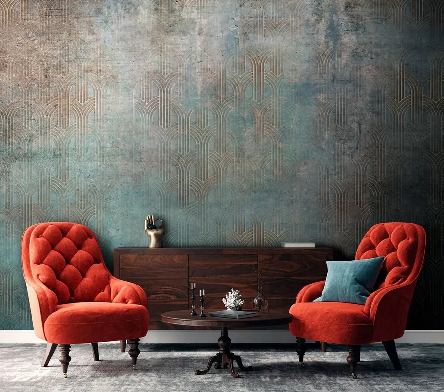 wall murals Лучни узорак на зиду Грунге u73973
