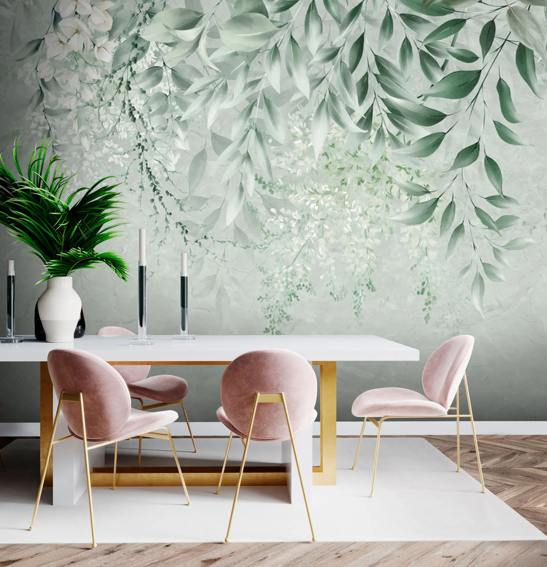 wall murals Ботаничко цвеће на мермеру u73982