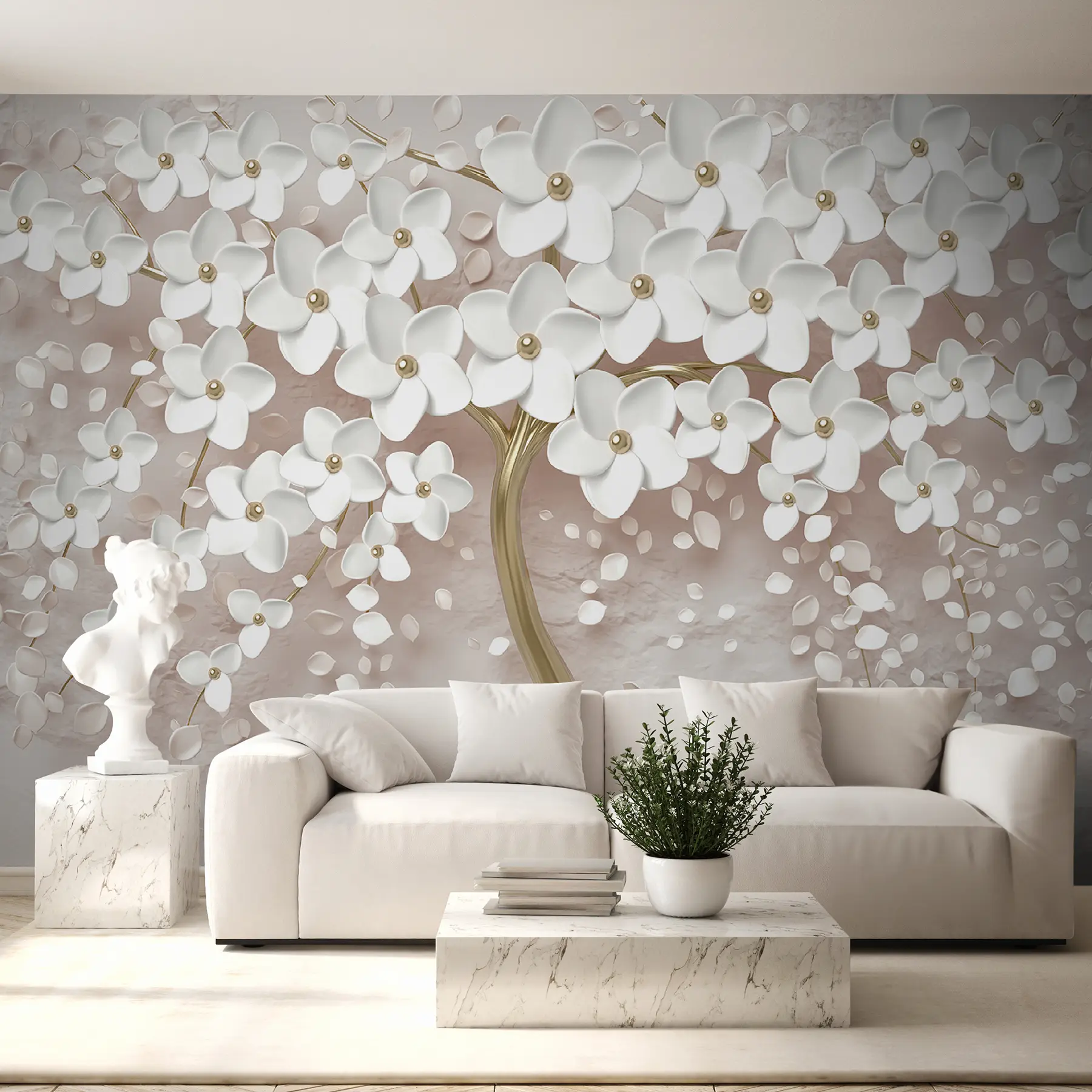 wall murals Цветно дрво са великим цветовима у ружичастим нијансама u37065v3